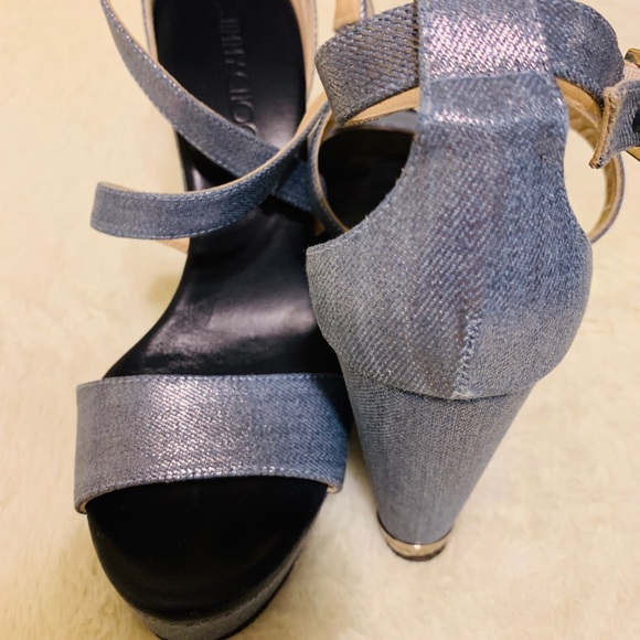 🌼JIMMY CHOO PORTIA METALLIC DENIM🌼 - Picture 5 of 5